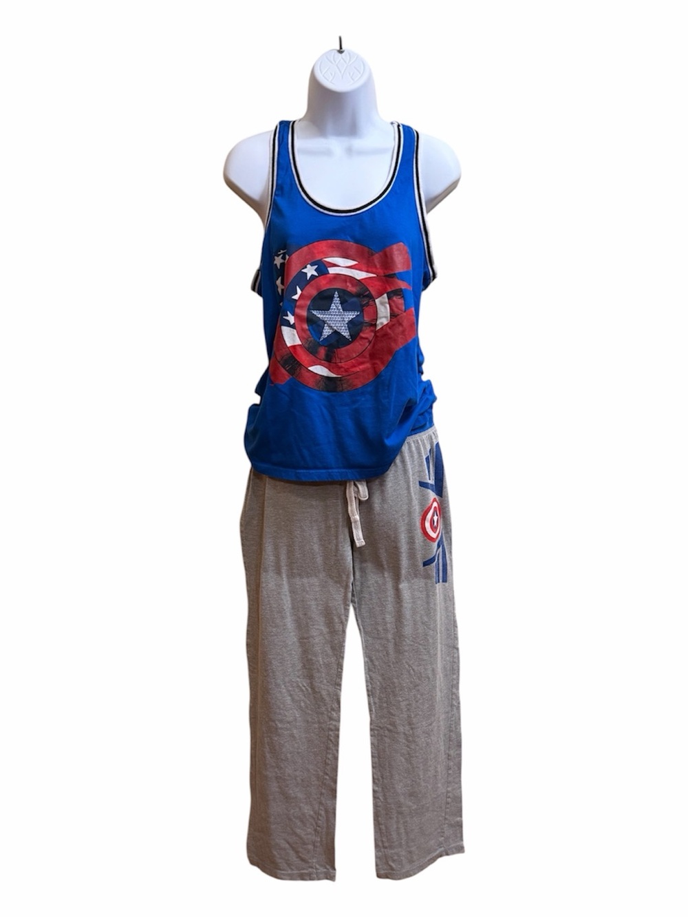 Women’s Marvel Captain America Tank and Gray Pants Lounge Set